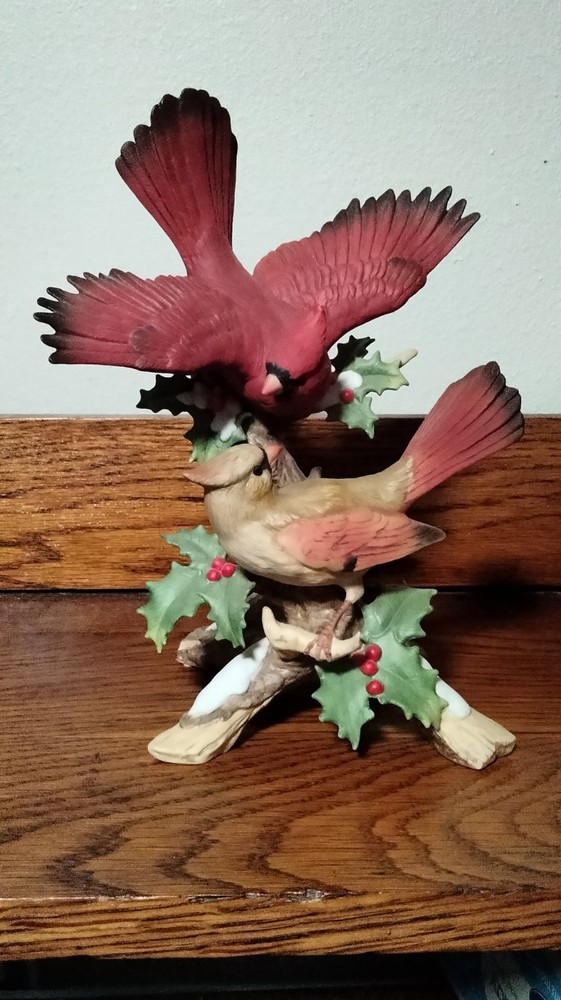 Cardinals in Winter Bird Figurine – Home Interiors 1995