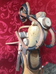 Vintage Wooden Handcrafted Motorcycle Model