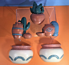 Vintage 5 pcs Burwood Wall Plaques Southwest Flavor early 1990s made in USA