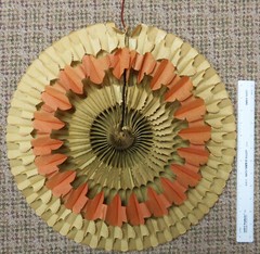 RARE Antique PAPER WREATH FAN Oneonta NY New York EC Reynolds Germany Cockade