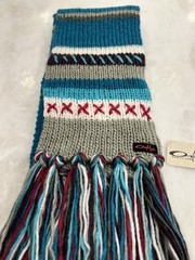 Oakley Winter Scarf Astral Blue Grey White Fringe Snow Skiing Snowboard Ski NWT