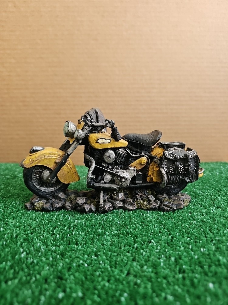 Vintage Motorcycle Figurine Replica 1949 Harley Popular Imports Desktop Yellow