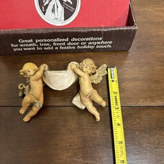 Vintage 1980’s Fontanini Italy Cherubs w/ Banner in Original Packaging Lot of 2