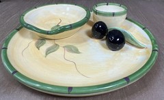 Vintage 3D Appetizer Snack Serving Plate Dish Signed Cali 7.5 inch