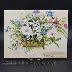 Bluebonnets Amateur Still Life Floral Oil Painting Unframed Signed M Norman 2018