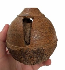 Vintage Brazil Nut Pod Folk Art Shaker Rattle Ornament 1940