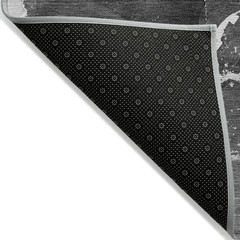 2′ X 3′ Black Gray and White Abstract Washable Non Skid Rug