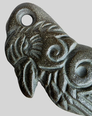 300 BC Ancient Carved Engraved Gemstone Pendant Medallion Amulet Mythical bird