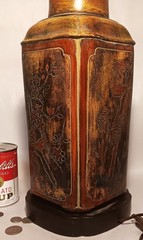 1950s FREDERICK COOPER vtg asian tea canister hollywood regency table lamp art