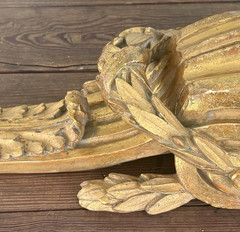 Pair Vintage Italian Borghese Wall Shelves Gold Gilt Florentine Neoclassical 17”