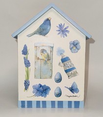 Marjolein Bastin Hallmark Blue Birdhouse Kleenex Tissue Box