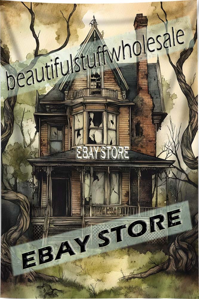 Abandoned Ghost Mansion Cloth Wall Tapestry haunted gothic style 59X82 in