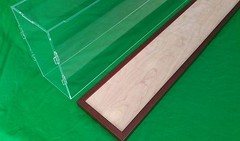 30.5″L x 10.8″W x 5.6″H display case with 3/16″ thick acrylic brown wood frame
