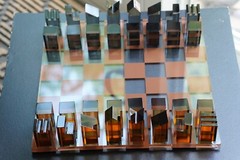Minimalistic Brown & Black Crystal Chess Set | Architectural Design Chess Set