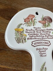 Weiss Mushroom Shaped Kitchen Wall Plaque Vintage Hand Painted Brazil 1980