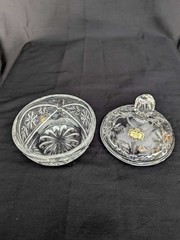 1970’s Zajecar Yugoslavia 24% Lead Crystal Bowl with Lid Candy Holder Vintage
