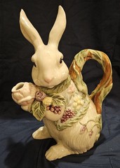 Fitz & Floyd Fauna and Flora 2003 Teapot Rabbit Tea Bunny Spring RARE