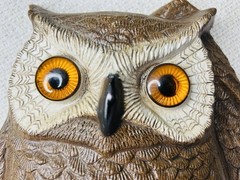 Vintage 1977 Mom + Baby Owl Wall Hanging Burwood Products Co Hard Plastic MCM