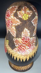 Wood burned Nesting/Traditional. 9.5 Piece Painted Detail – SIGNED. Russian