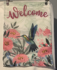 Unbranded WELCOME HUMMINGBIRD Polyester Garden Flag 13×18 – GUC
