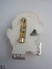 Penguin Skating Plastic Pin Hallmark 1983