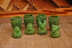 Authentic Ancient Egyptian Antiquities Stone Rare Green Canopic Jars Egyptian BC