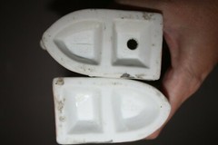 VINTAGE GERMANY MARKED VICTORIAN COURTING COUPLE CERAMIC BOOKENDS MARKED 18818