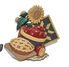 Home Interiors Country Apple Pie Sunflower Kitchen Wall Decor USA 90s Picnic