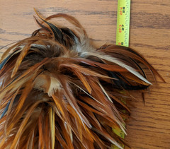 AntiQue Feather Duster w Gorgeous Red Chinese Chicken Feathers *DISPLAY–UNIQUE!