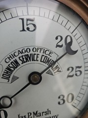 Vintage Brass Gauge Jas P Marsh Company Chicago Johnson Service