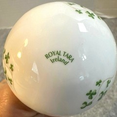 Royal Tara fine bone China, Ireland Shamrock Ornament on a green ribbon