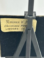 Vintage Limoges Enamel Miniature Painting Christiane Pouret France With Easel#23