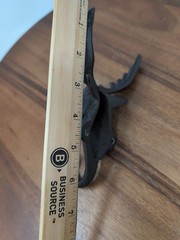 Vintage Black Cast Metal Moose Head Coat Hat Wall Mount Hanger Hook Hunter Cabin