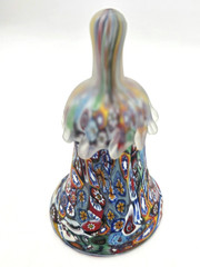 Murano Millefiori Glass Bell Italy Hand Blown Art Glass Original Label VTG