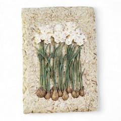Cheri Blum Floral Wall Plaques Lilac Narcissus Resin Relief Cottage Pair