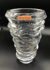 9 1/2 ” Nachtmann Clear Lead Crystal Vase Germany Looks Like A Tornado Fun