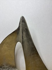 SAIL BOAT SCULPTURE, CAST ALUMINUM, 14” Tall X 12” Wide
