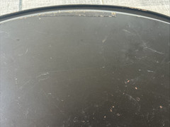 Antique Victorian Oval Black Tole Tray Hand Painted Floral Metal 24” Vtg Patina