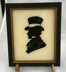 Pair 1940 Reliance Flat Glass Silhouette Southern Gentleman & Sally Lee