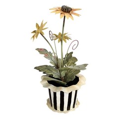 Vintage Italian Tole Sunflower Flower / Floral Arrangement Toleware Plant