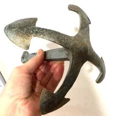 Vintage-Patina Iron Grappling Hook Anchor 4 Tines Trap Anchor Bucket Retriever