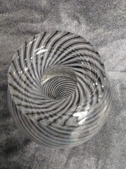 Vintage Murano Italian Hand Blown Spiral Art Glass Black & White 12.5″H X 7″W