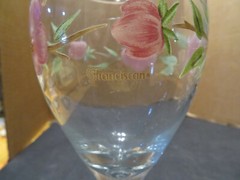 Vintage 10 Oz Glassware Wine Goblet Desert Rose: England and Portugal Backstamp