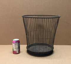 Antique VTG 13″ Tall Thin Metal Wire Massillon NY Waste Basket Can Old 907-26B