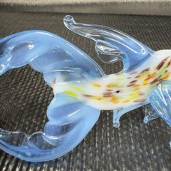 Venetian Art Glass Hand Blown Fish Hand Made Italian Glass Delicate Figurine VTG