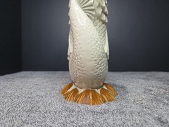 Vintage FITZ & FLOYD Hand Painted KOI Fish & SHELL PITCHER/VASE (Signed) READ!
