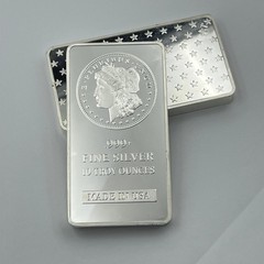10 Oz Silver Plated Collectible Bar Non Magnetic Bullion Style Souvenir