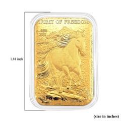 24K Yellow Gold Spirit of Freedom Emboss Sheet 31×45.5mm 10mg