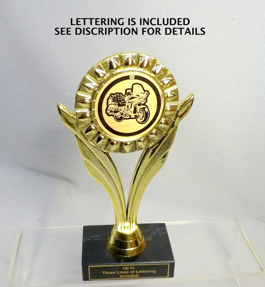 MOTORCYCLE TROPHY, BIKE AWARD, MOTORCYCLE SHOW CHOPPER WHEEL UP