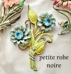 French Antique Silver Brooch Petite Robe Noire Costume Jewelry Used